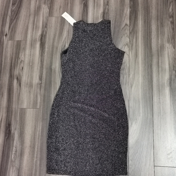 BODYCON glittered sparkly fitted sleeveless peekaboo dress - Picture 5 of 10